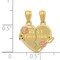 14K Gold Two Tone Best Friends Break Apart Heart Pendant Charm 19mm x 16mm